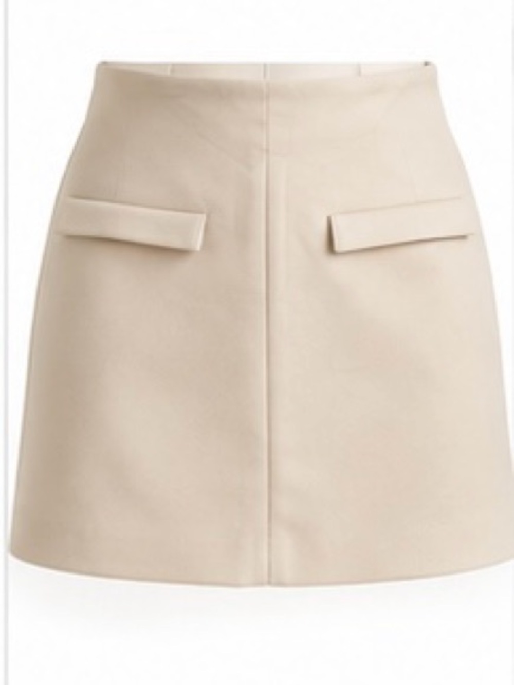 Classic High-Waist Cream A-Line Skirt